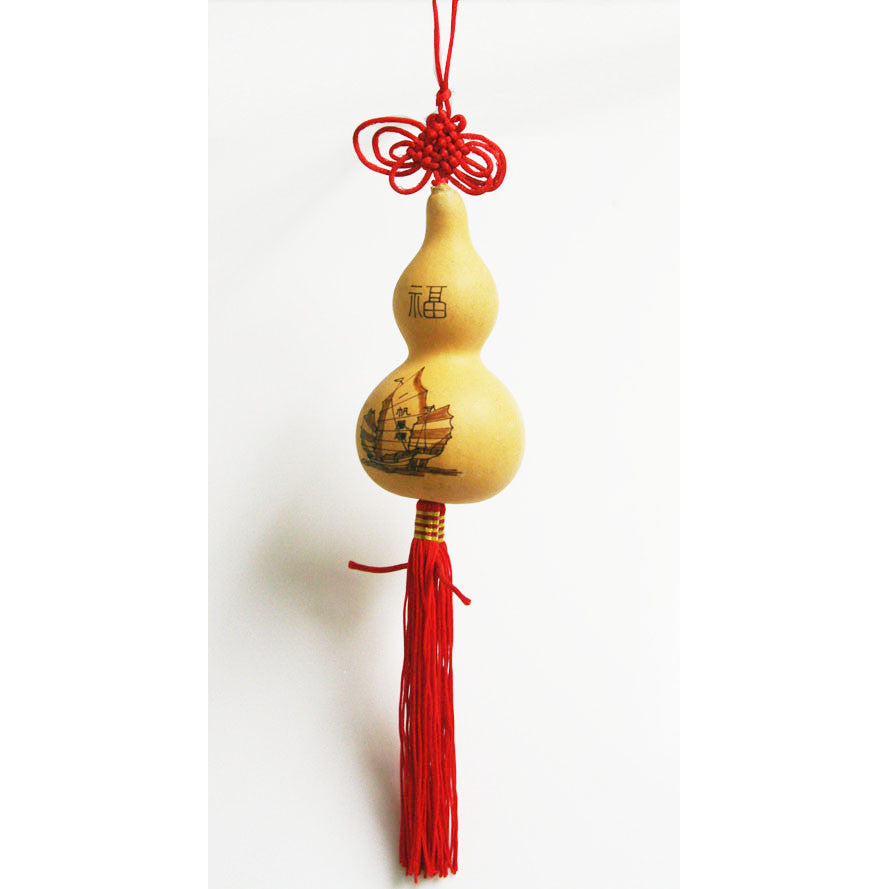 Natural Feng Shui Gourd Calabash Lucky Blessing Charm Decor / HF136A - Acubest
