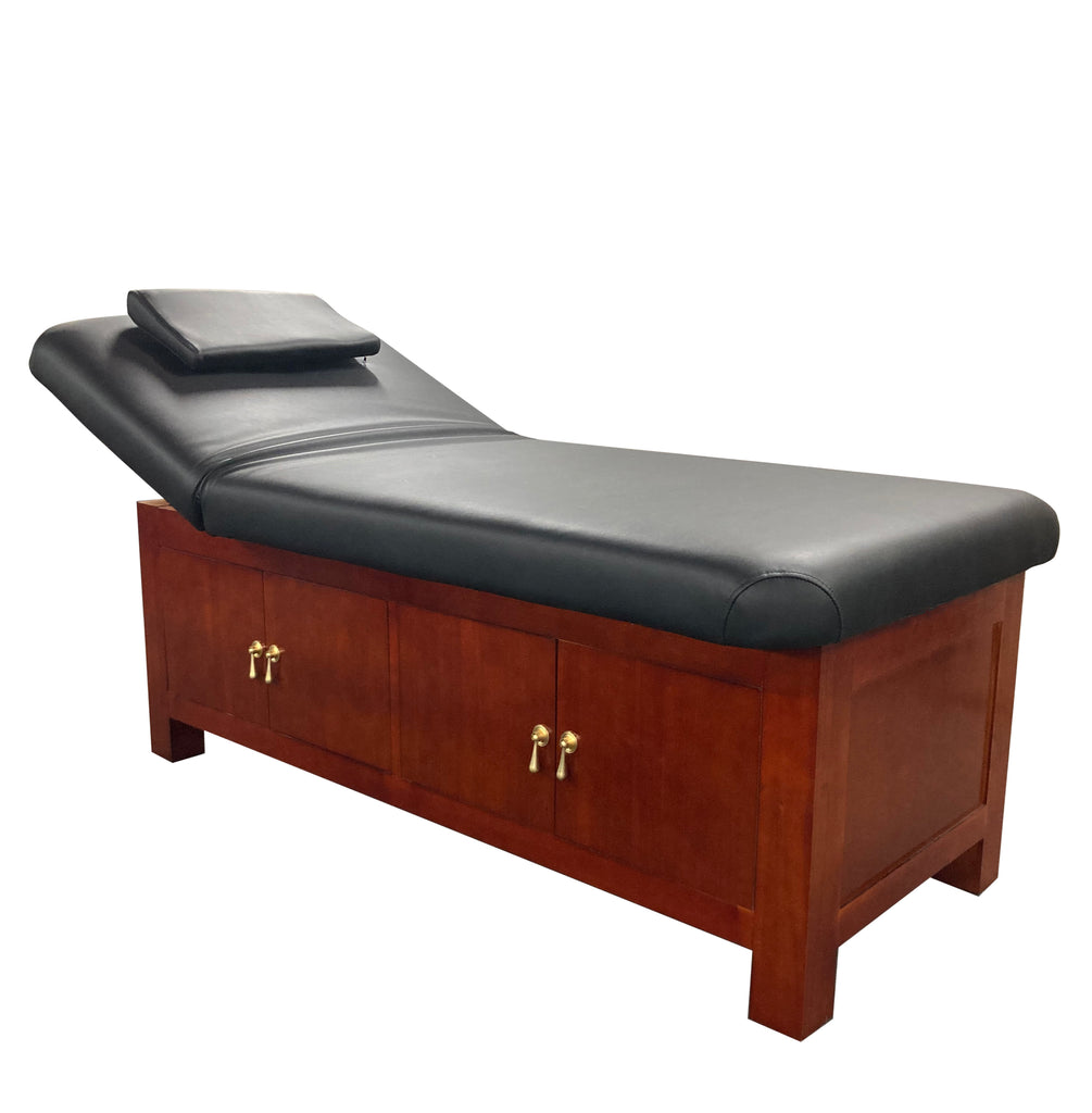 Wooden Frame Massage Table with Storage Compartment / T-10C1 - Acubest