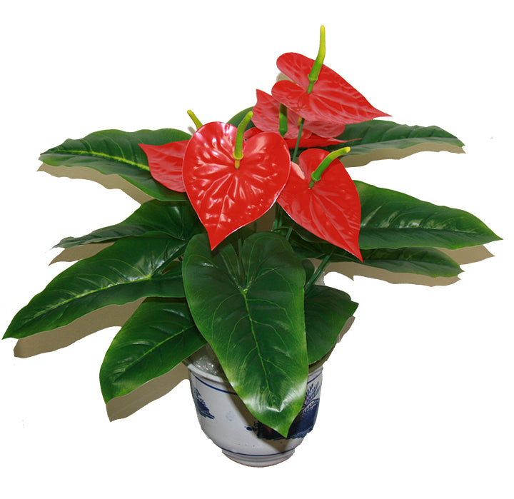anthurium spa Artificial plant decor: fake fabric/plastic flamingo flower: faux plant for spa/clinic decoration: / Anthurium, painter's palette HF095-2