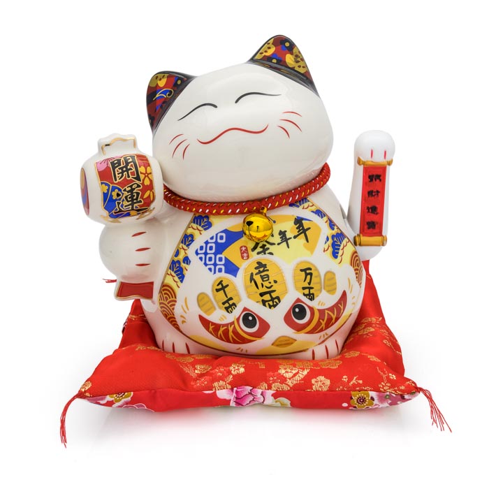 Lucky Cat Ceramic Lucky Cat Waving Fortune Welcoming Cats, Luck