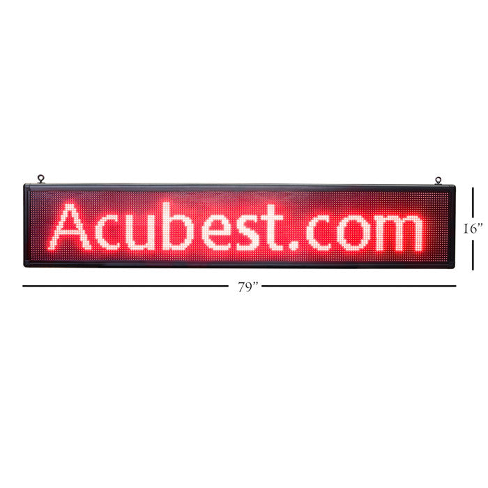 LED Programmable Scrolling Message Board 79" x 16" / U-60 - Acubest