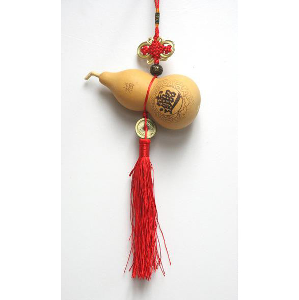 HF136A2 Natural Feng Shui Gourd Calabash Exorcism Lucky Blessing Charm Decor - Acubest